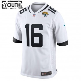 Camiseta Niño Jacksonville Jaguars Trevor Lawrence 16 Nike Blanco 2021 NFL Draft